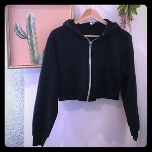 American Apparel Crop Zip Up Hoodie